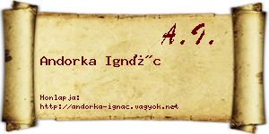 Andorka Ignác névjegykártya
